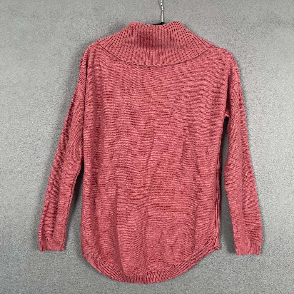 Banana Republic Sweater Womens M Pink Cowl Neck Pullover Cable Knit Long Sleeve - Picture 2 of 7